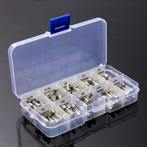 Automotive Glass Fuse Tube, 100 Pieces